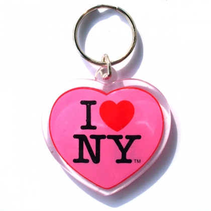 Porte Clé New York "Coeur" I Love NY plastique rose