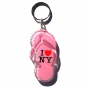 Porte Clé New York Tong "I Love NY" plastique rose pâle