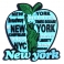 Magnet New York "Big Apple" caoutchouc bleu ciel