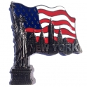 Magnet New York "Statue de la Liberté - USA Flag" métal argent
