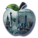 Magnet New York "Big Apple" Monuments métallisé