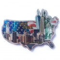 Magnet New York "USA Map" métallisé