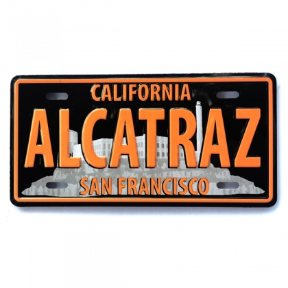 Magnet San Francisco "Plaque Immatriculation" Alcatraz orange