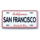 Magnet San Francisco "Plaque Immatriculation" California blanc