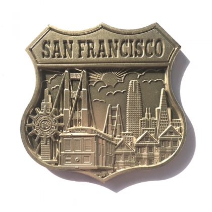 Magnet San Francisco "Route 66 Logo" Monuments argent brillant