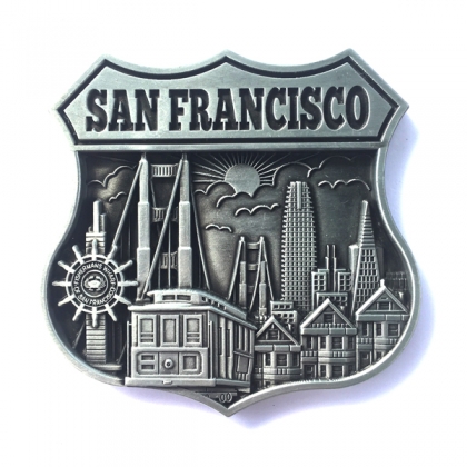 Magnet San Francisco "Route 66 Logo" Monuments argent mat