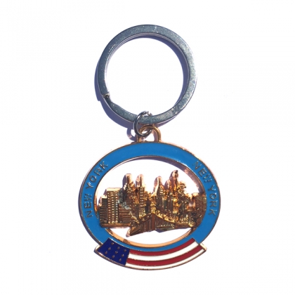 Porte Clé New York "Skyline" Flag or