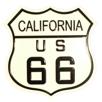 Magnet Route 66 "Logo Californie" métal blanc