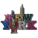Magnet New York "Statue de la Liberté - Empire State Building" métal doré