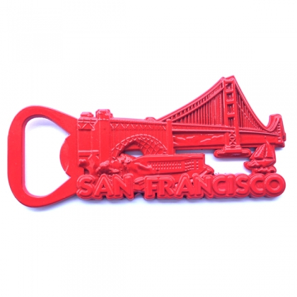 Magnet Décapsuleur San Francisco "Golden Gate Bridge" métal orange