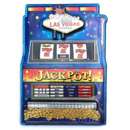 Magnet Las Vegas "Slot Machine" en bois verni et en relief Magnet Las Vegas "Slot Machine" en bois verni et en relief
