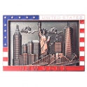 Magnet New York "Monuments - USA Flag" métal cuivre