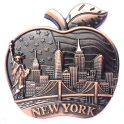 Magnet New York "Big Apple - USA Flag Monuments" métal cuivre