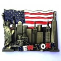 Magnet New York "USA Flag - Monuments" métal doré