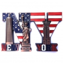 Magnet New York "NY - USA Flag" métal cuivre