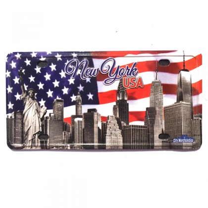 Magnet New York "Plaque Immatriculation" USA Flag