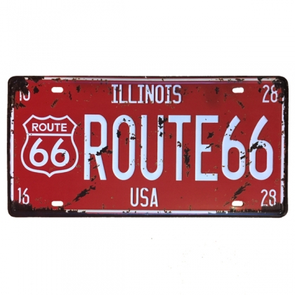 Plaque Métallique Route 66 "Illinois"