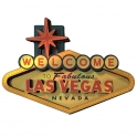 Magnet Las Vegas "Logo gold foil" en bois et en relief
