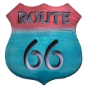 Magnet Route 66 "Logo" métal turquoise et rouge