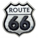 Magnet Route 66 "Logo Noir" en bois verni et en relief