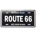 Magnet Route 66 "Plaque Immatriculation" noir