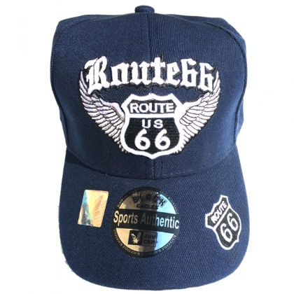 Casquette Route 66 "Wings" bleu nuit