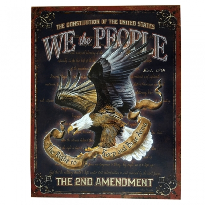 Grande Plaque Métallique USA "We The People"