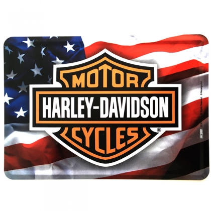 Carte Postale Métallique Harley Davidson "Flag"
