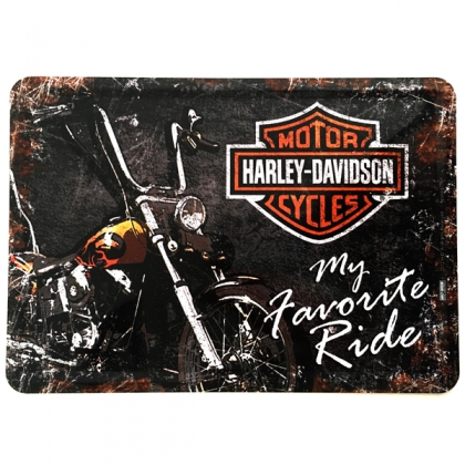 Carte Postale Métallique Harley Davidson "Ride"