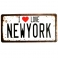 Plaque Métallique New York "I Love NY" noire