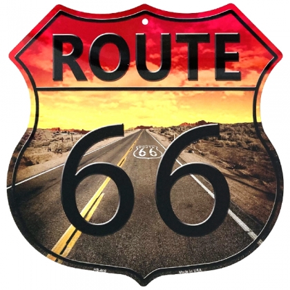 Plaque Métallique Route 66 "Logo" Sunshine