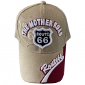 Casquette Route 66 "The Mother Road" beige et bordeaux