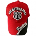 Casquette Route 66 "The Mother Road" rouge et noire