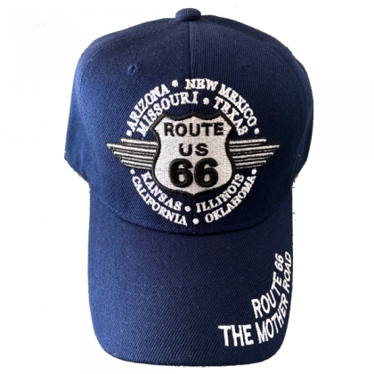 Casquette Route 66 "8 States" bleu nuit