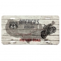 Plaque Métallique Route 66 "America's Highway" Motorcycle