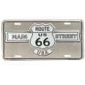 Plaque Métallique Route 66 "Main Street" chromé