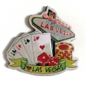 Magnet Las Vegas "Welcome To Fabulous Las Vegas" carré d'as métallisé