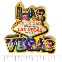 Magnet Las Vegas "Yellow Letters" en bois verni et en relief