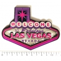 Magnet Las Vegas "Pink Logo" en bois verni et en relief
