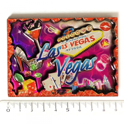Magnet Las Vegas "Cocktails" en bois verni et en relief Magnet Las Vegas "Cocktails" en bois verni et en relief