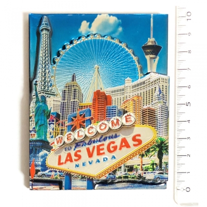 Magnet Las Vegas "Wheel" en bois verni et en relief Magnet Las Vegas "Wheel" en bois verni et en relief