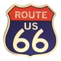 Magnet Route 66 "Logo" bleu et rouge métallisé