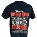 T-Shirt Route 66 "Genuine Mother Road" noir