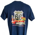 T-Shirt Route 66 "America's Highway" bleu nuit