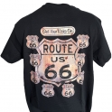 T-Shirt Route 66 "8 States Rouille" noir