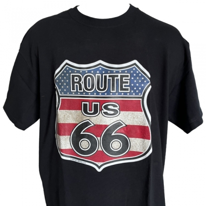 T-Shirt Route 66 "USA Flag Logo" noir