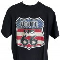 T-Shirt Route 66 "USA Flag Logo" noir
