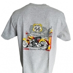 T-Shirt Route 66 "America's Highway Moto" gris