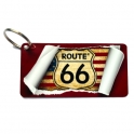 Porte Clé Route 66 Aluminium "USA Flag Scratch"