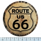 Magnet Route 66 Aluminium "Wood" Circle